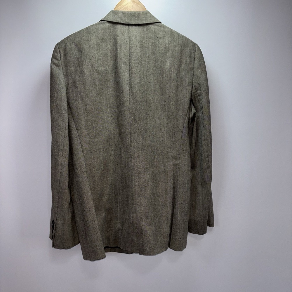 Lauren Ralph Lauren Silk Wool Linen Herringbone Blazer Jacket Women's 12 - Picture 8 of 9